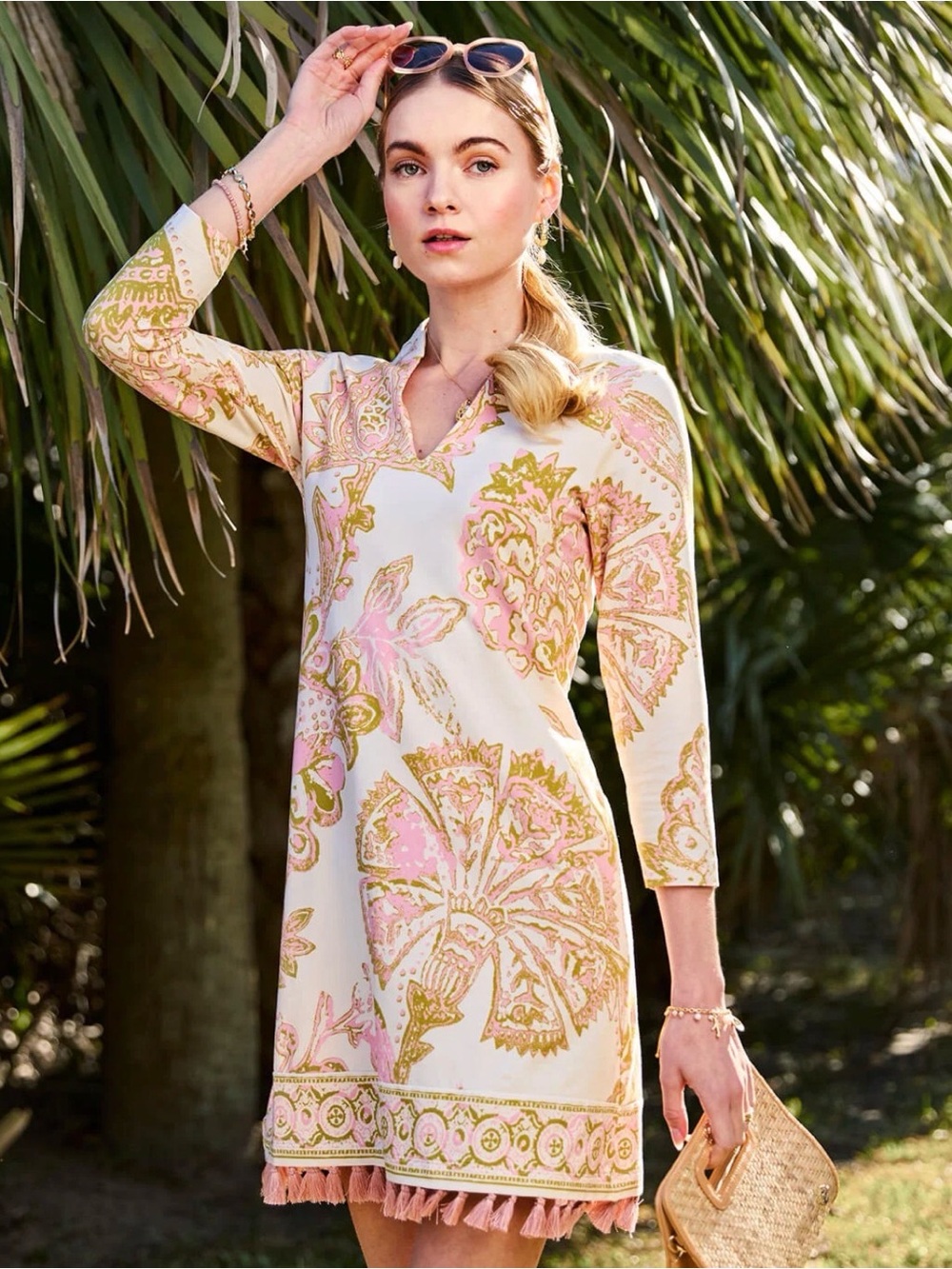 Spartina 449 Kit Jersey Dress Castillo Jacobean Cream XXL